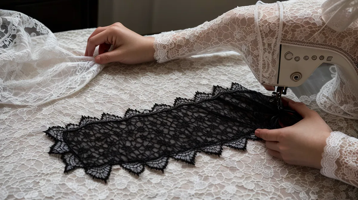 Cómo coser un conjunto de lencería de encaje usando solo puntada zigzag