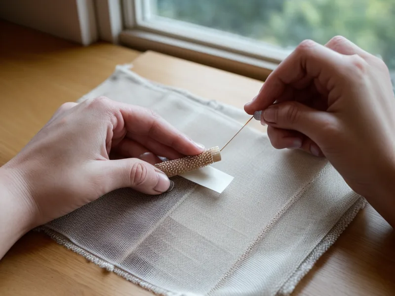 Aplicación de adhesivo textil sobre tela powernet para fijar capas de lencería